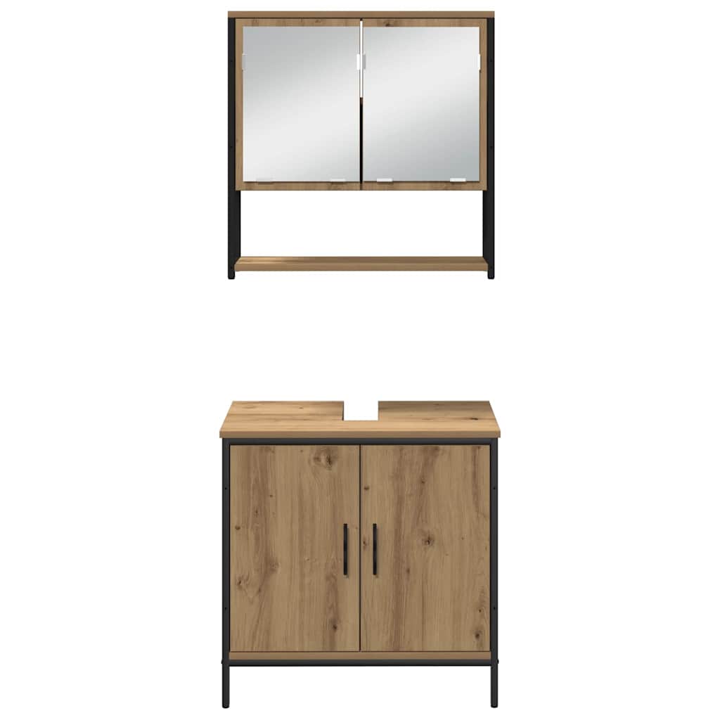 Bathroom Furniture Set 4 pcs Brown Engineered wood