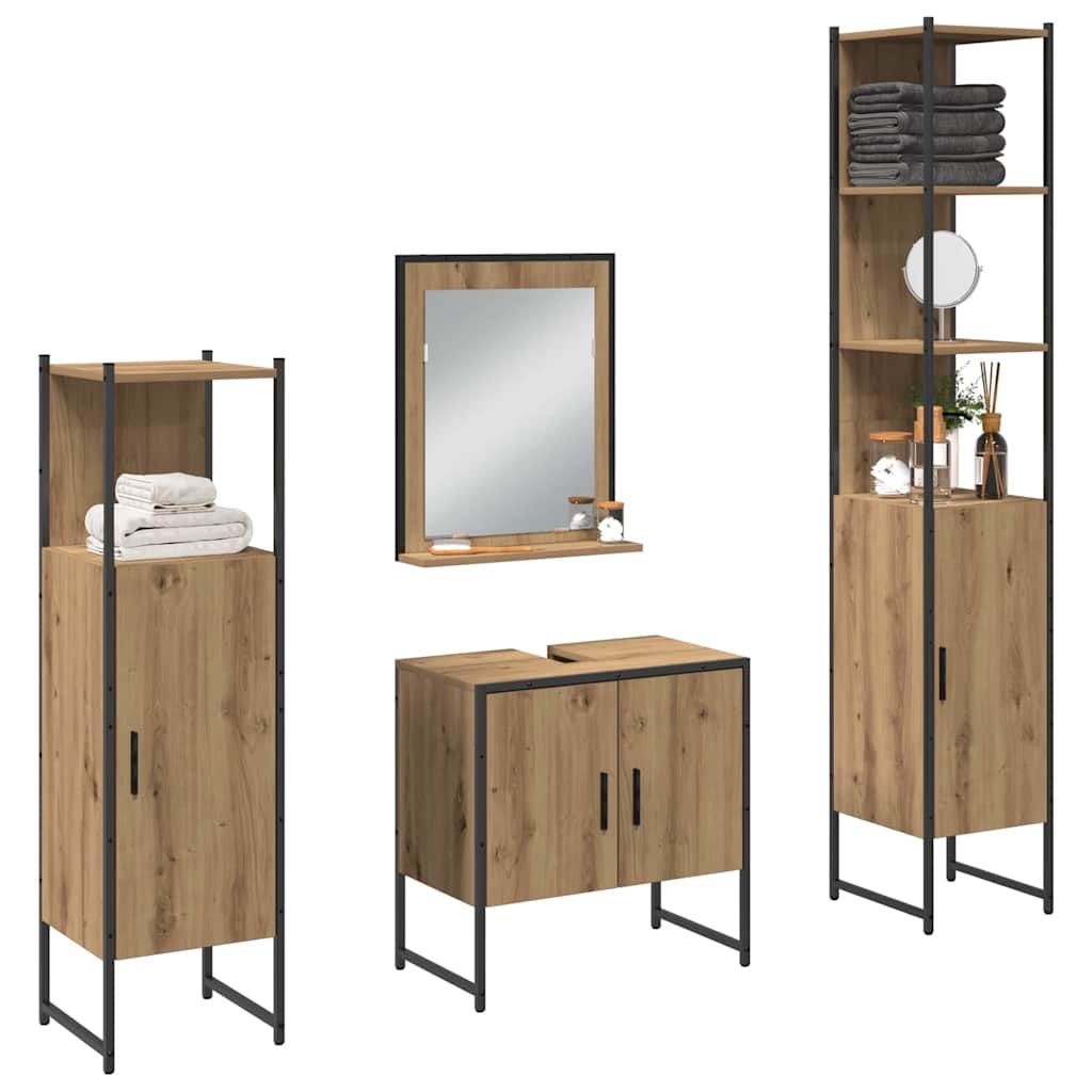 Bathroom Furniture Set 4 pcs Brown Engineered wood