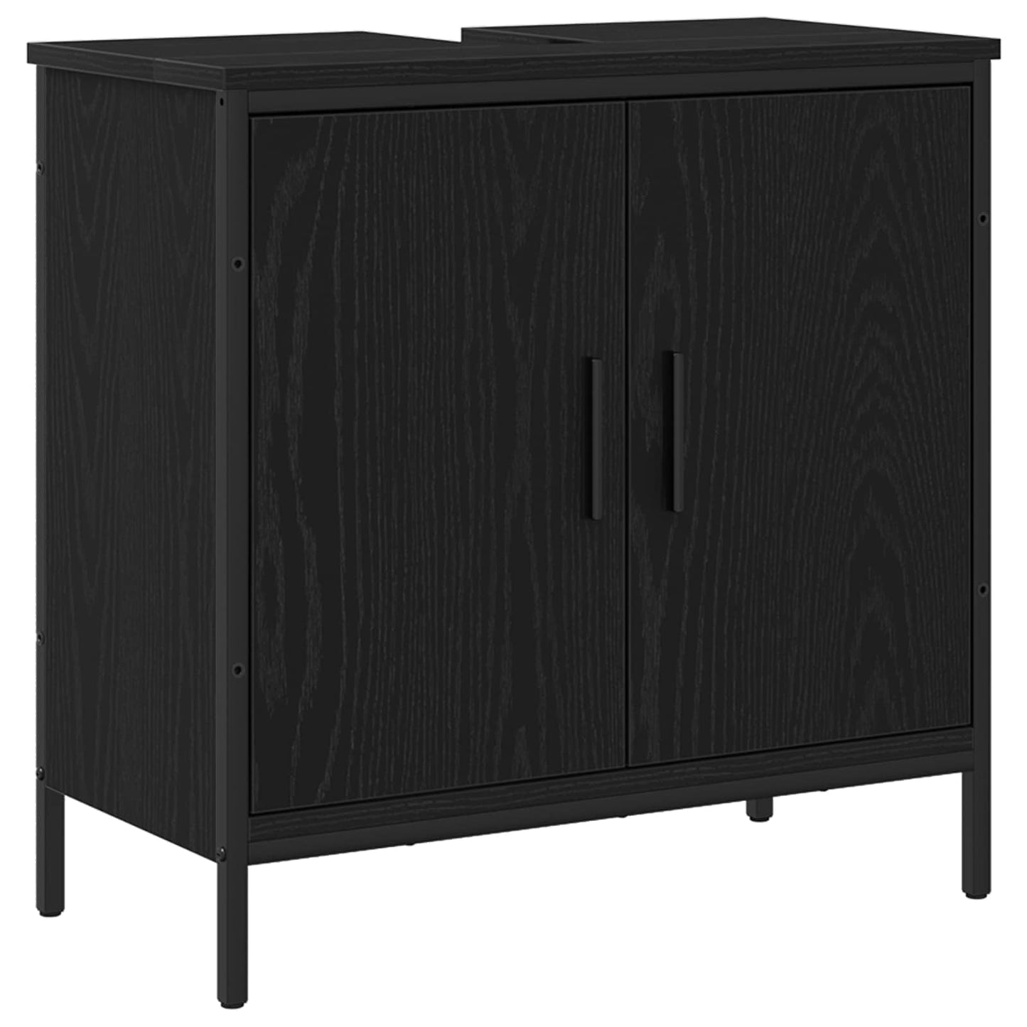 Bathroom Furniture Set 4 pcs Black Engineered wood