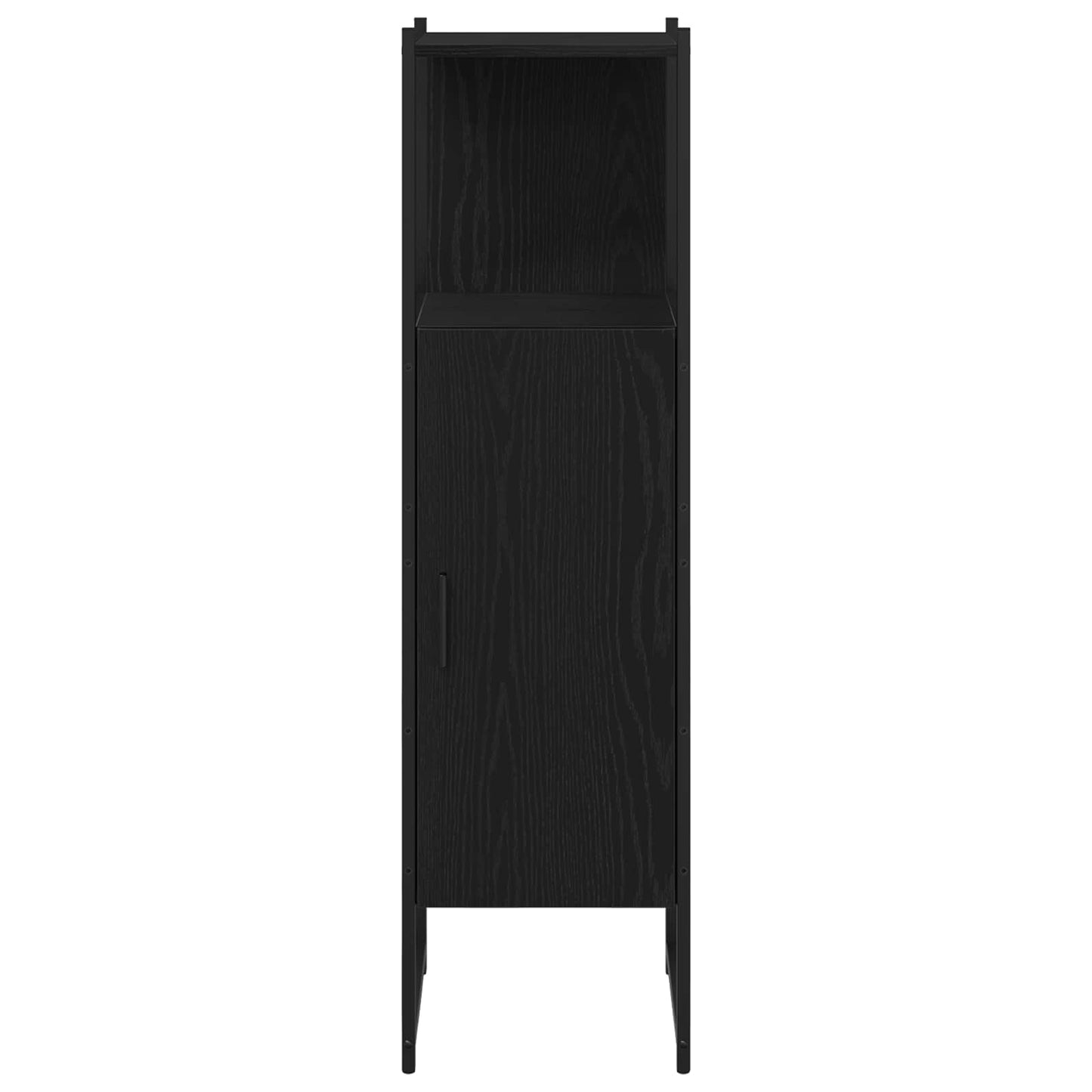 Bathroom Furniture Set with Shelf 4 pcs Black Engineered wood