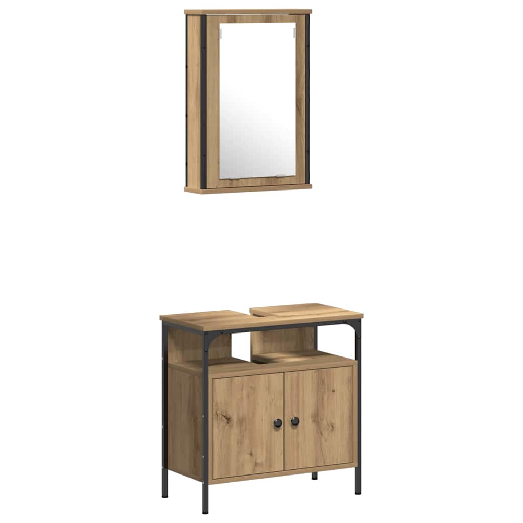 Bathroom Furniture Set 4 pcs Artisan Oak Engineered Wood