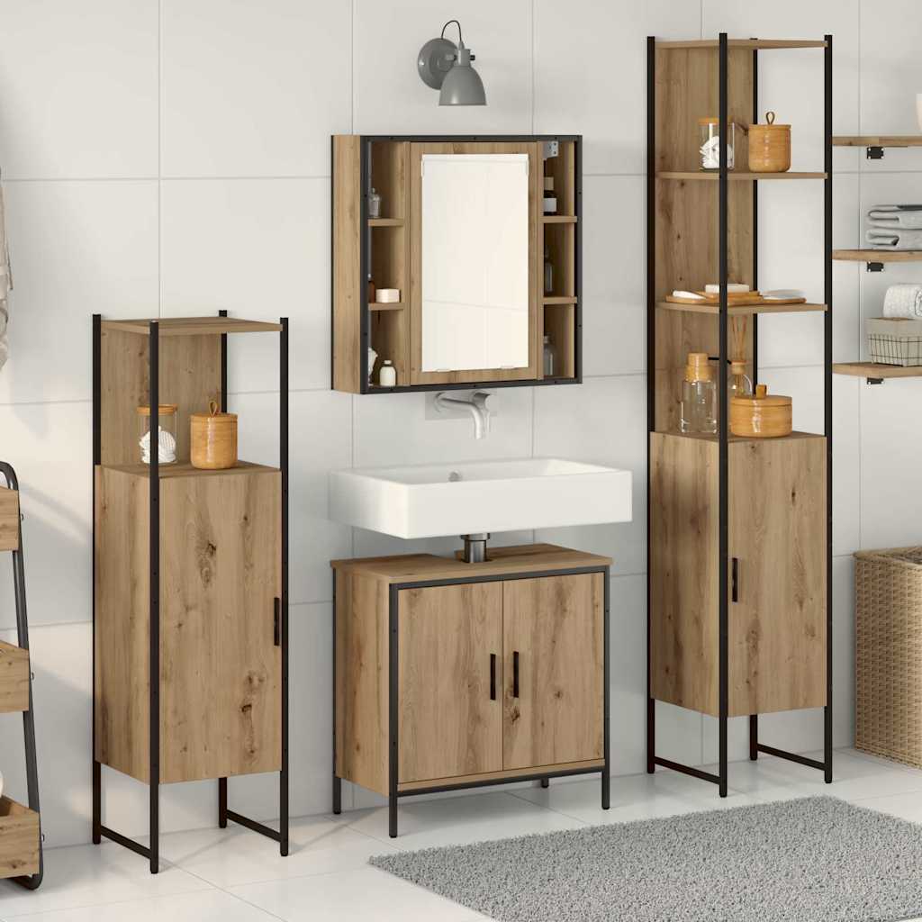 Bathroom Furniture Set 4 pcs Brown Engineered wood