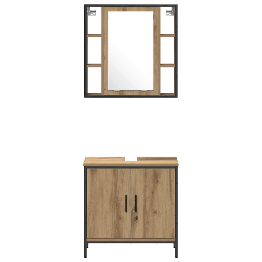 Bathroom Furniture Set 4 pcs Brown Engineered wood