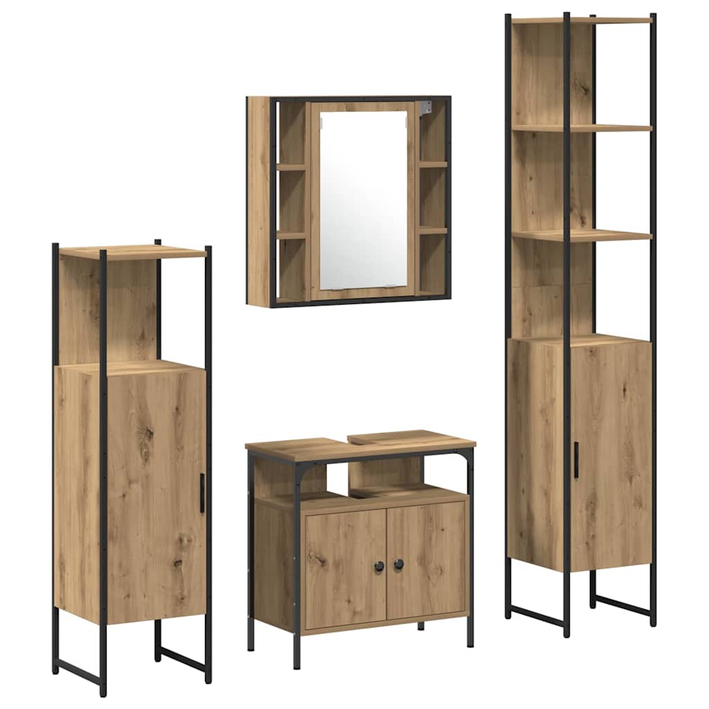 Bathroom Furniture Set 4 pcs Artisan Oak Engineered Wood