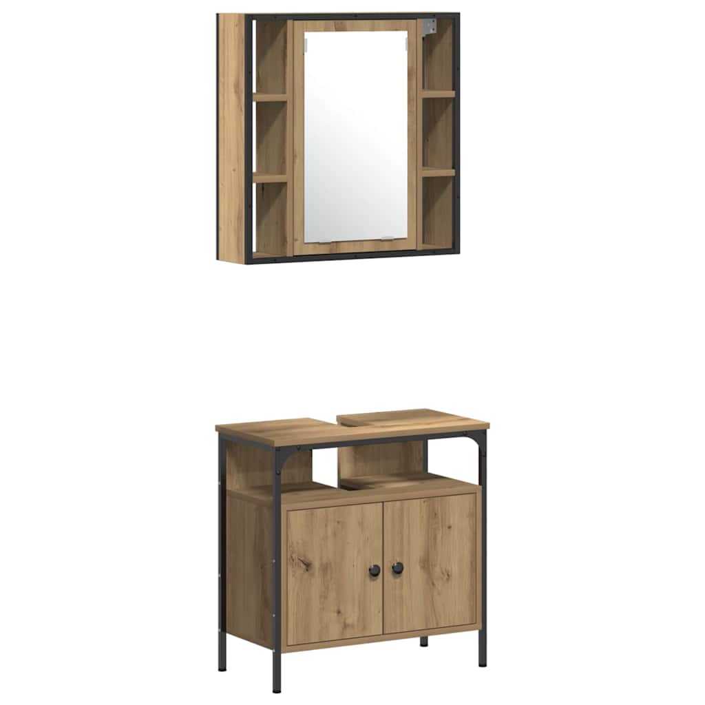 Bathroom Furniture Set 4 pcs Artisan Oak Engineered Wood