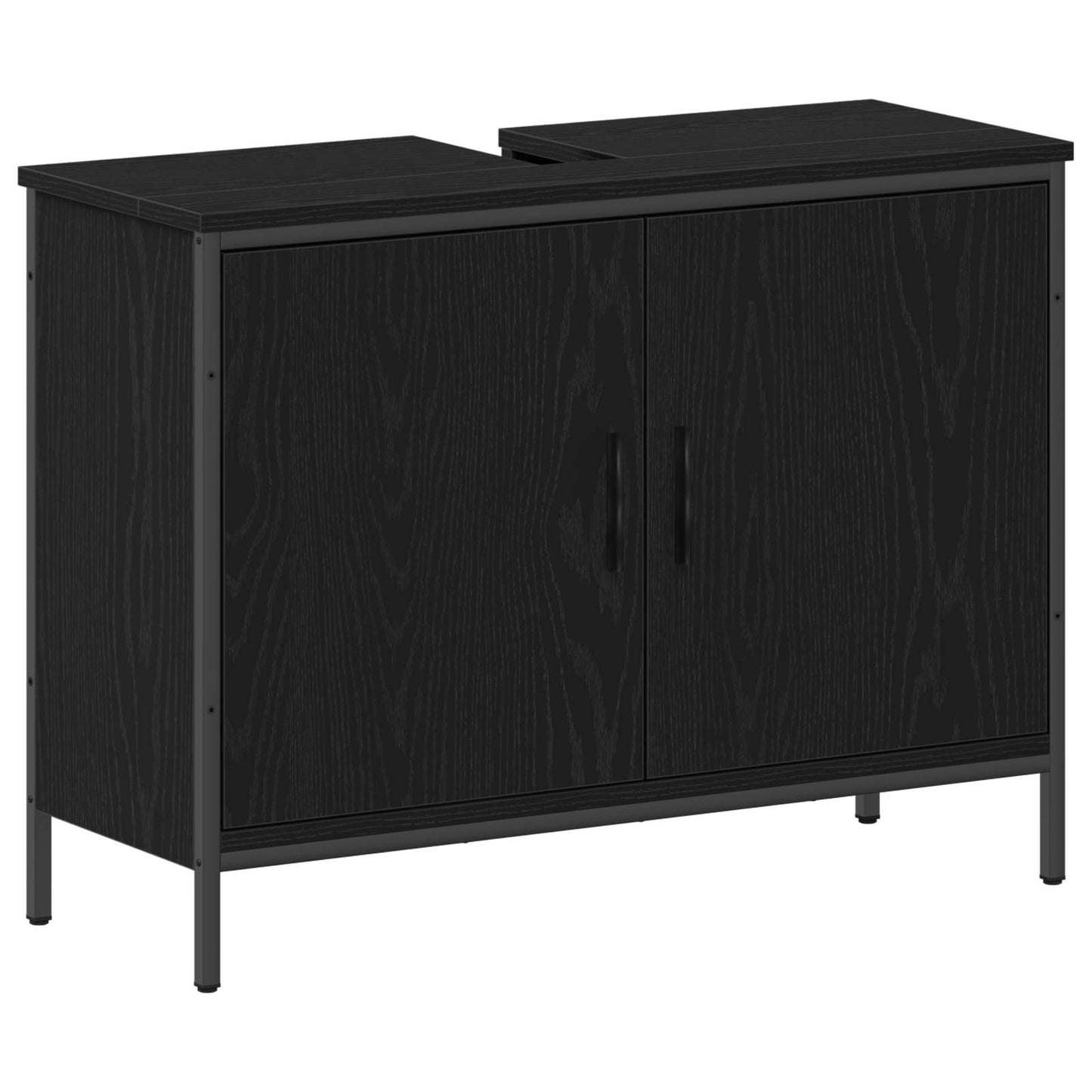 Bathroom Furniture Set 4 pcs Black Engineered wood
