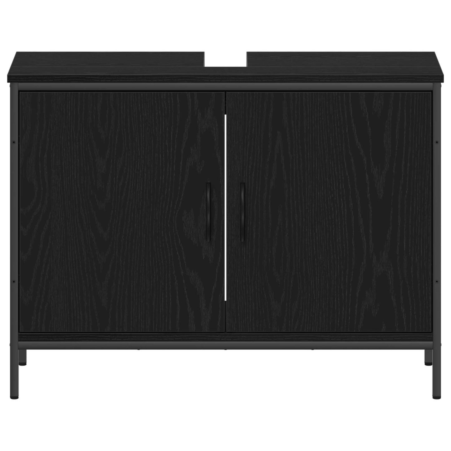 Bathroom Furniture Set 4 pcs Black Engineered wood