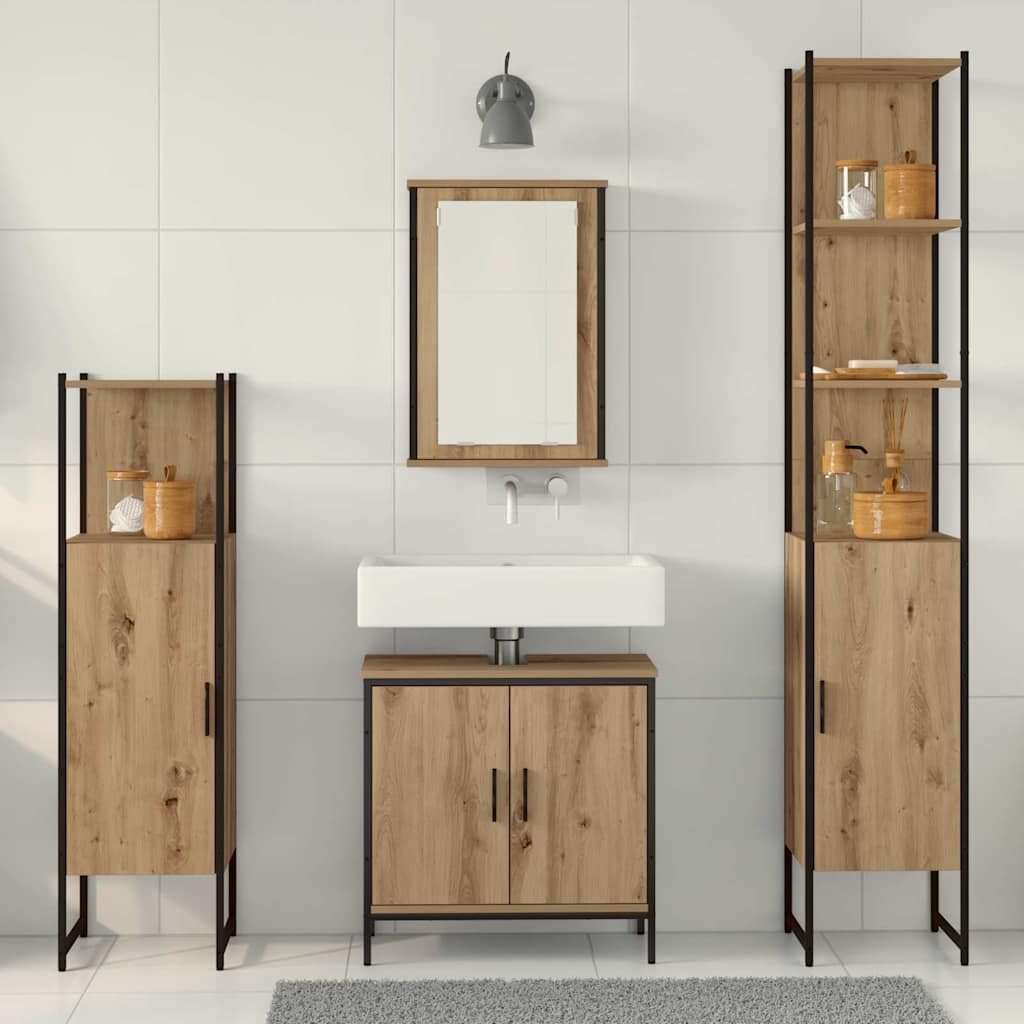 Bathroom Furniture Set 4 pcs Brown Engineered wood