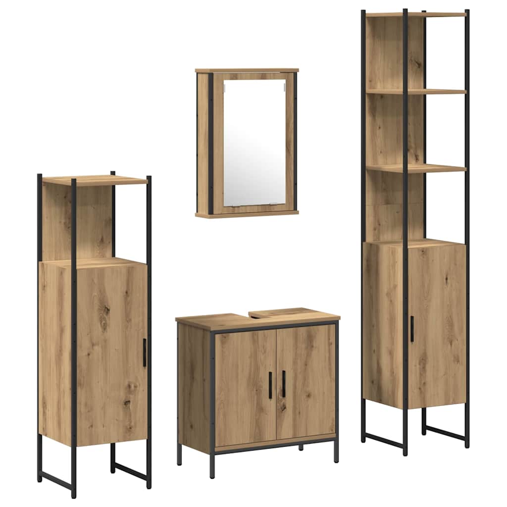 Bathroom Furniture Set 4 pcs Brown Engineered wood