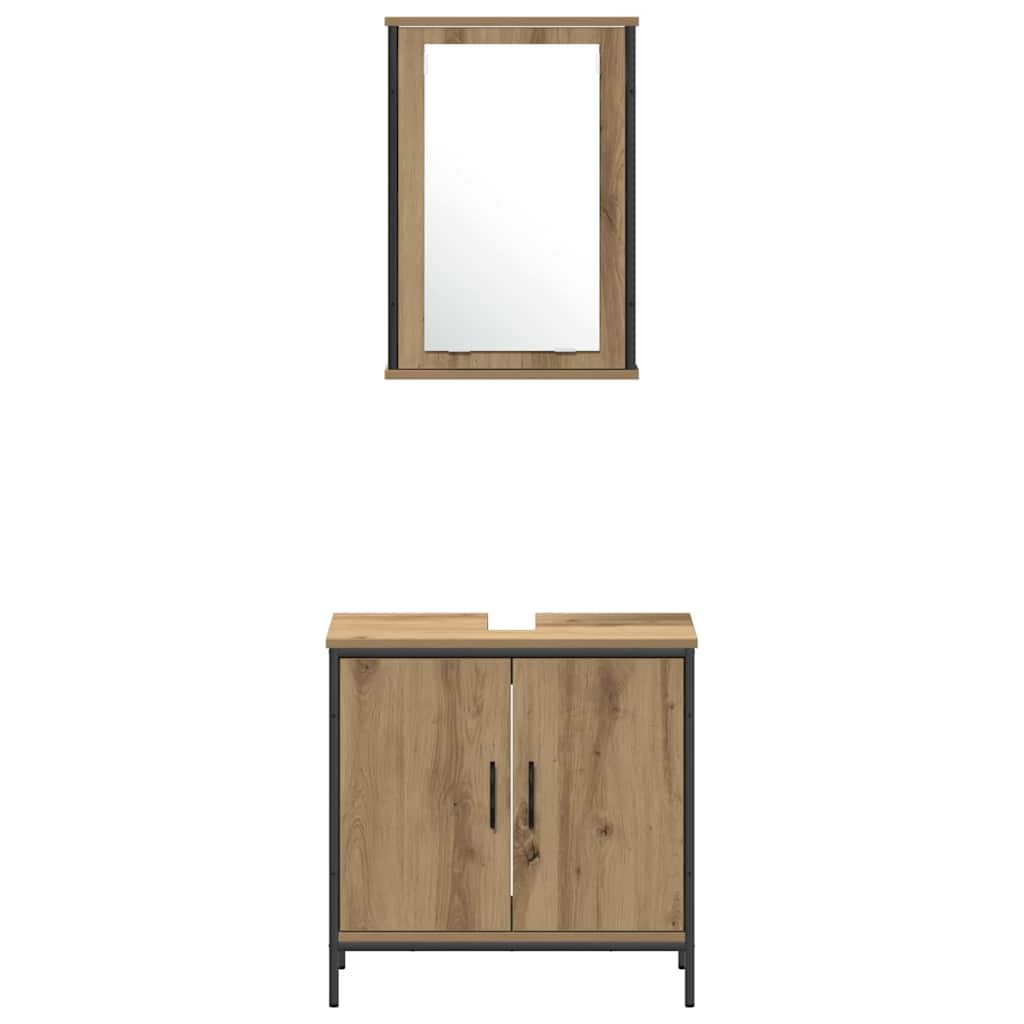 Bathroom Furniture Set 4 pcs Brown Engineered wood