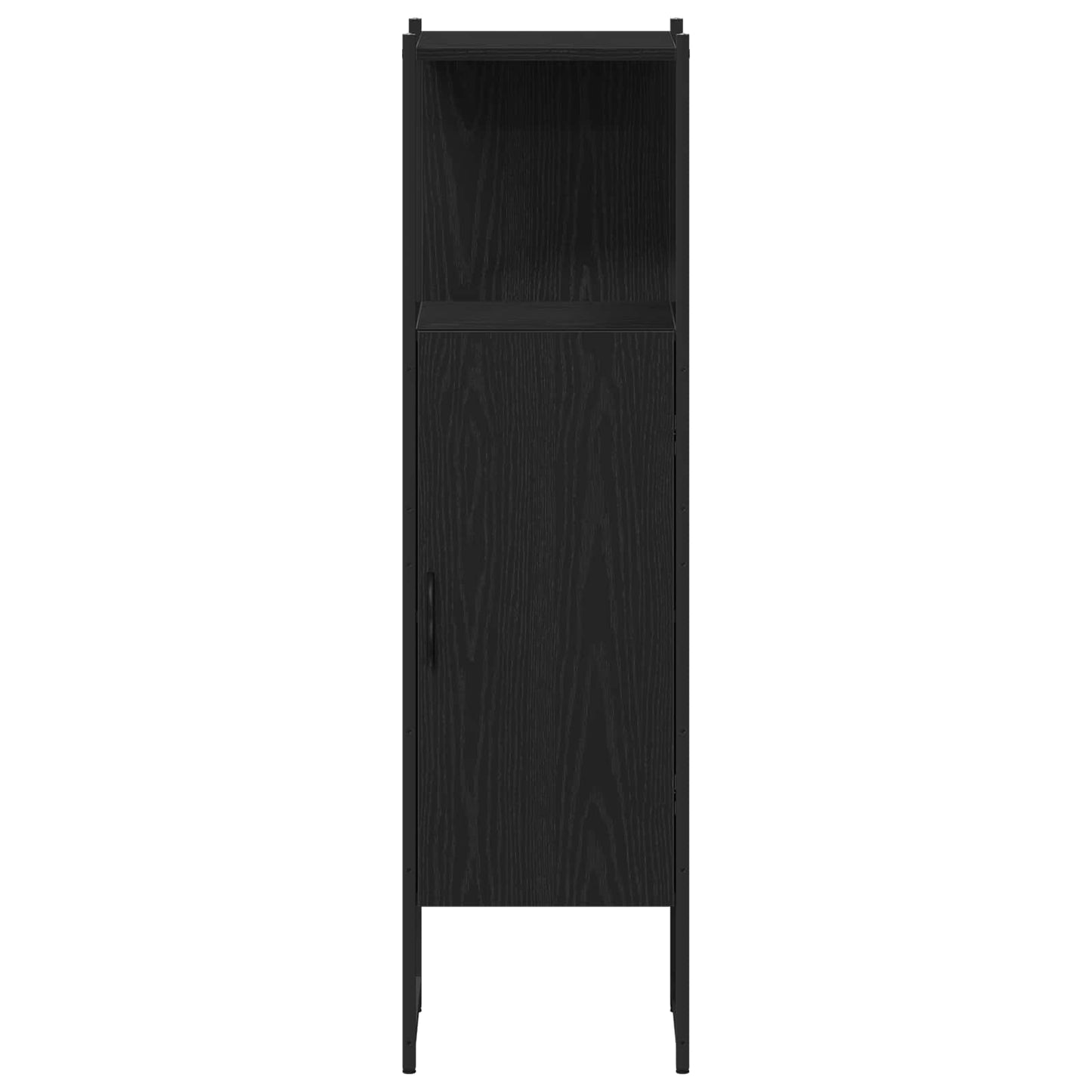 Bathroom Furniture Set with Shelf 4 pcs Black Engineered wood