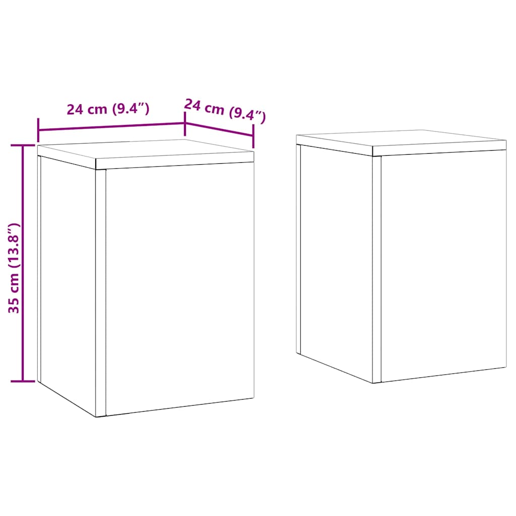Plant Stand 2 pcs Black 24 x 24 x 35 cm Steel