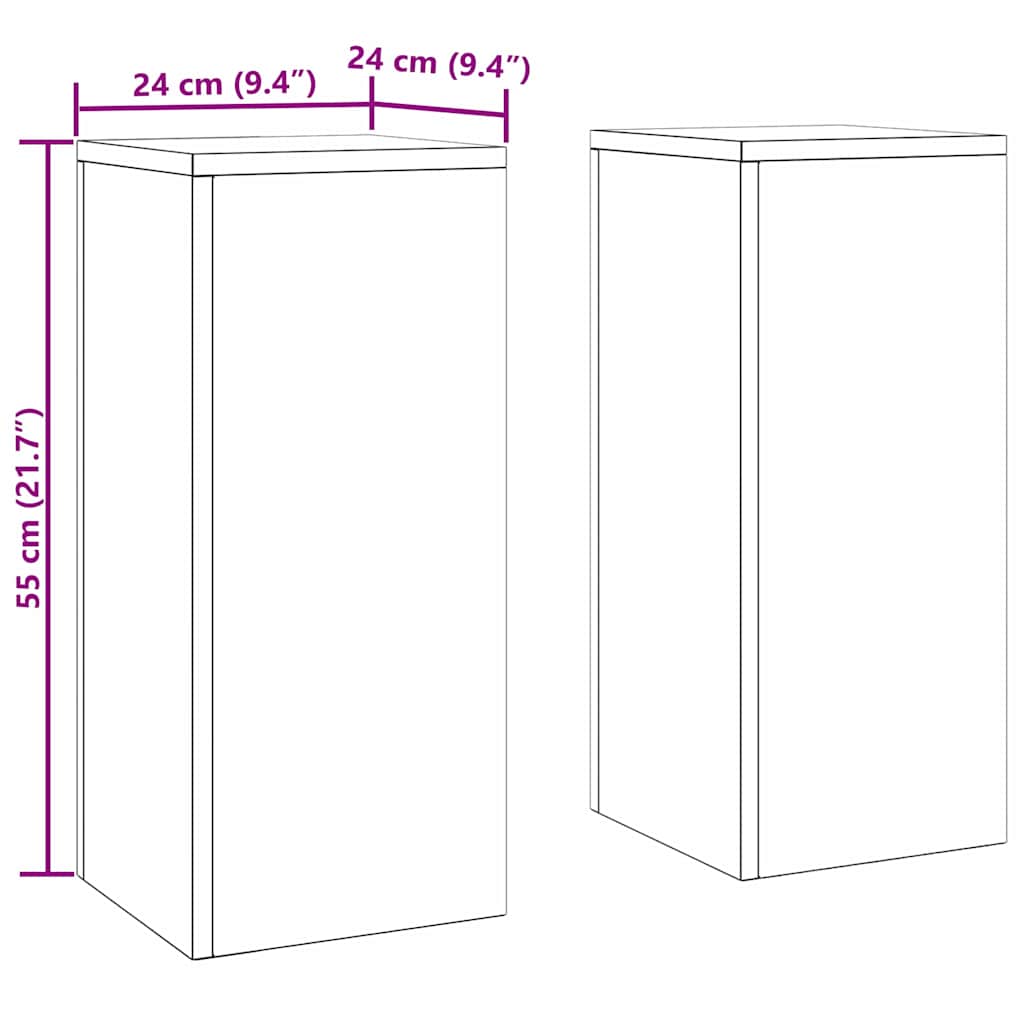 Plant Stand 2 pcs White 24 x 24 x 55 cm Steel