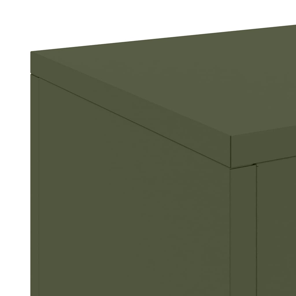 Plant Stand 2 pcs Olive Green 24 x 24 x 55 cm Steel