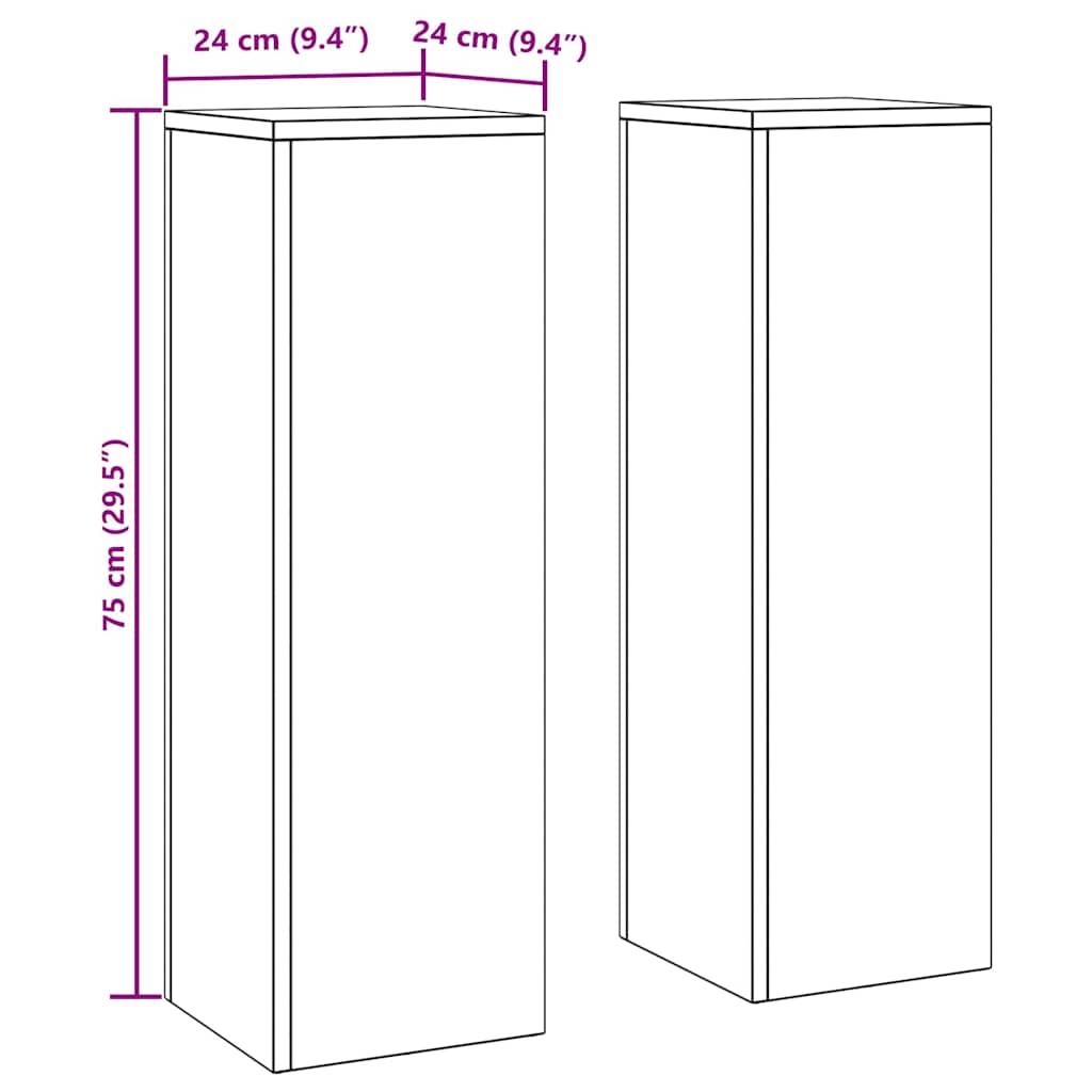 Plant Stand 2 pcs White 24 x 24 x 75 cm Steel