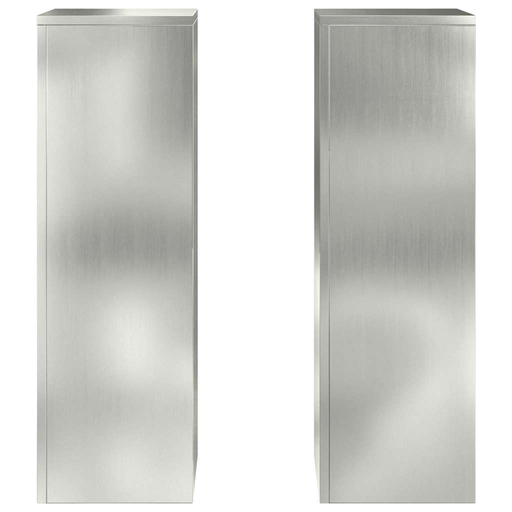Plant Stand 2 pcs Silver 24 x 24 x 75 cm Galvanised Steel