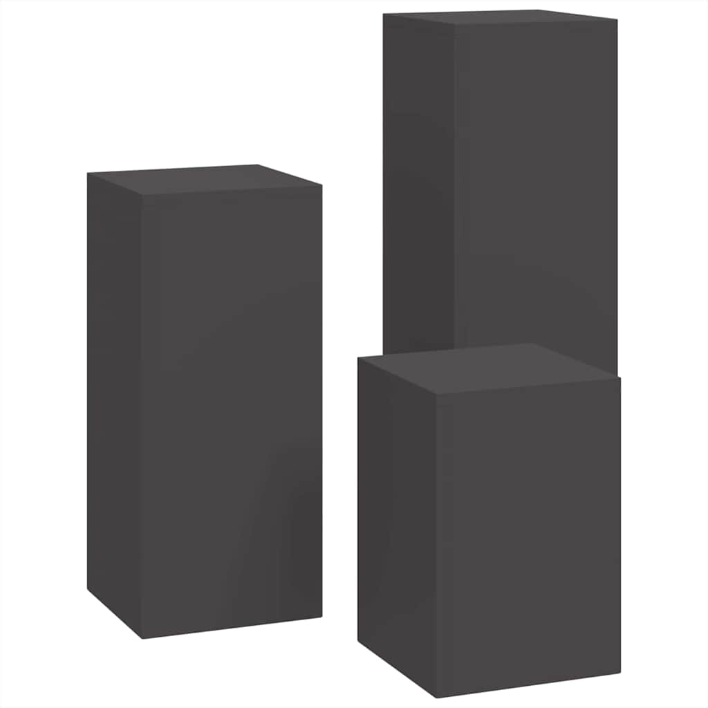 Plant Stand 3 pcs Black 24 x 24 x 75 cm Cold-rolled Steel