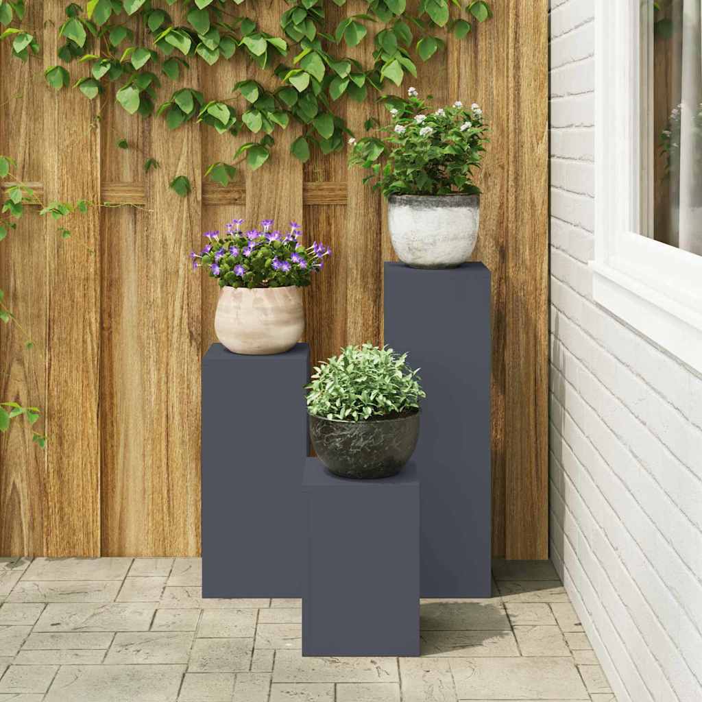 Plant Stand 3 pcs Anthracite 24 x 24 x 75 cm Cold-rolled Steel