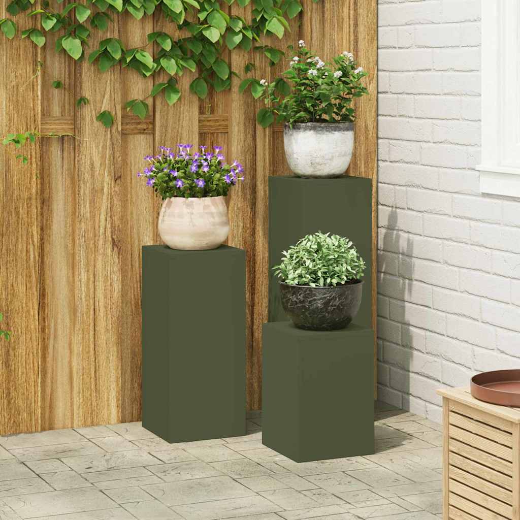 Plant Stand 3 pcs Olive Green 24 x 24 x 75 cm Cold-rolled Steel
