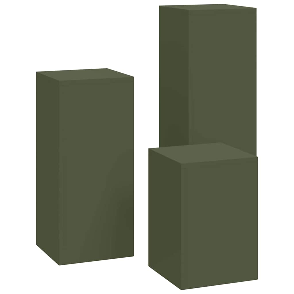 Plant Stand 3 pcs Olive Green 24 x 24 x 75 cm Cold-rolled Steel