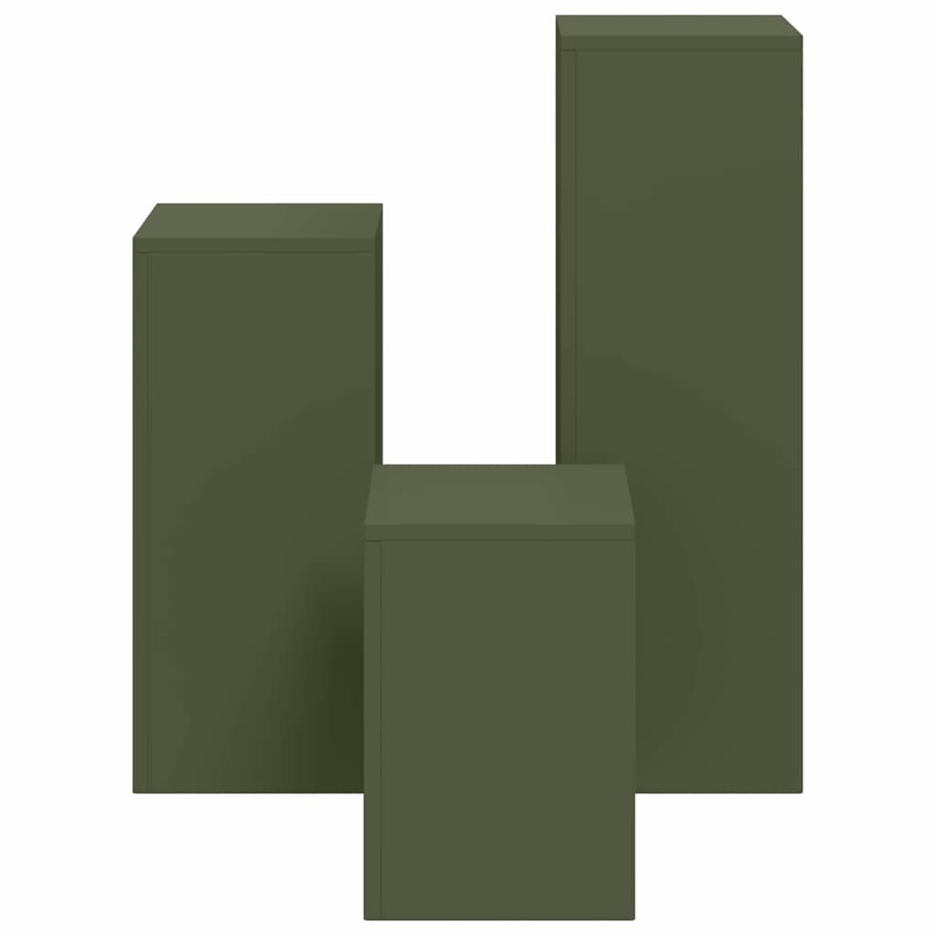Plant Stand 3 pcs Olive Green 24 x 24 x 75 cm Cold-rolled Steel
