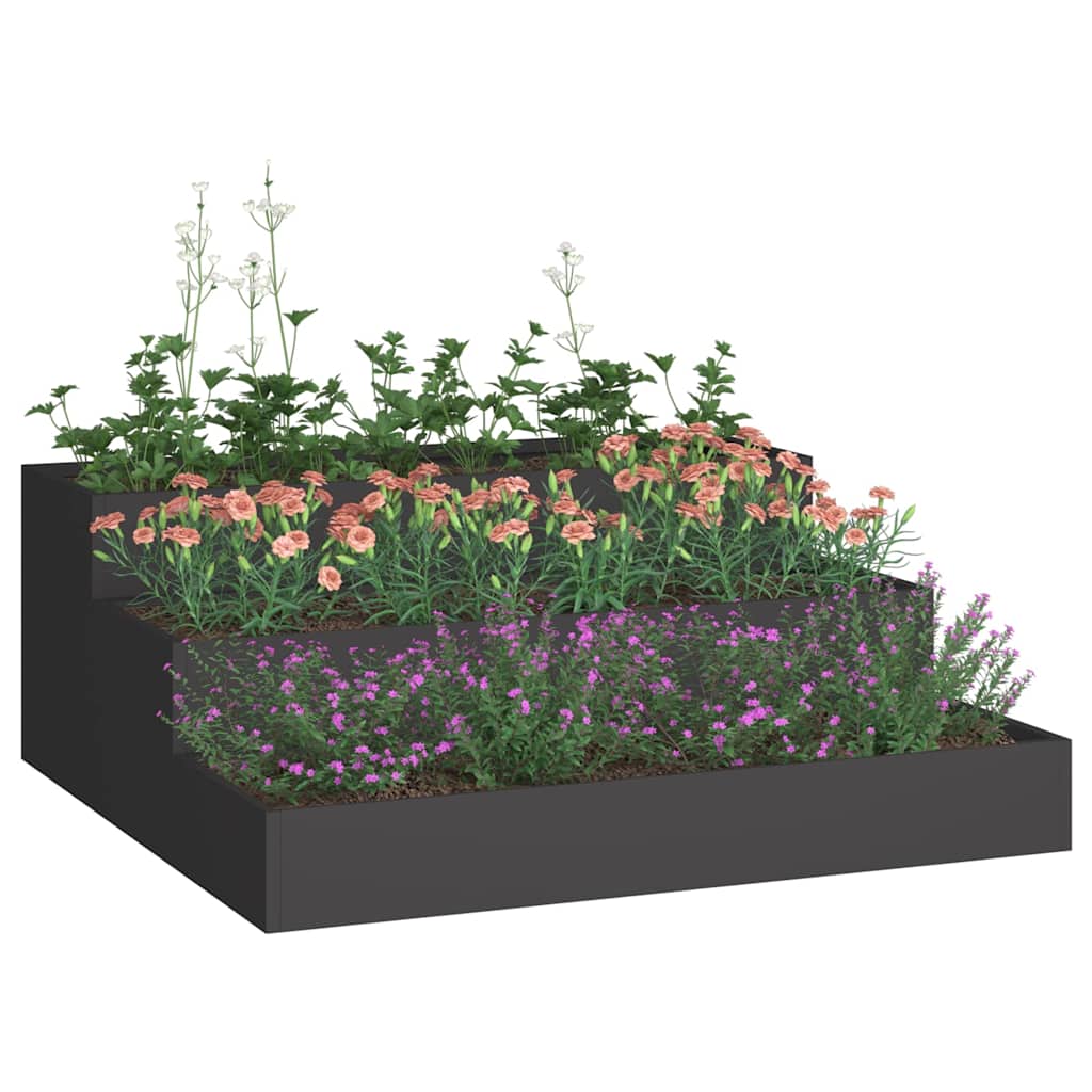 Garden Planter Black 90 x 90 x 35 cm Cold-rolled Steel