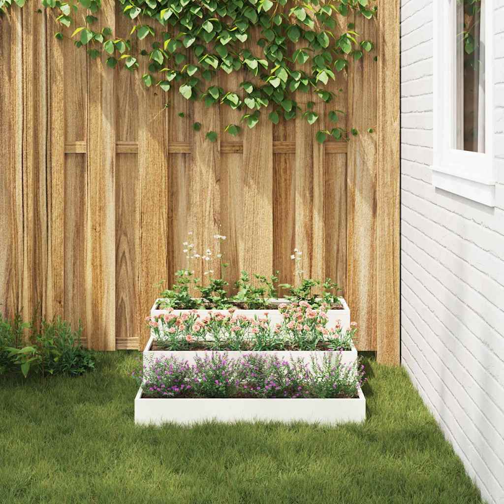 Garden Planter White 90 x 90 x 35 cm Cold-rolled Steel