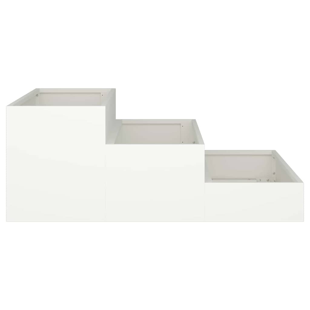 Garden Planter White 90 x 90 x 35 cm Cold-rolled Steel