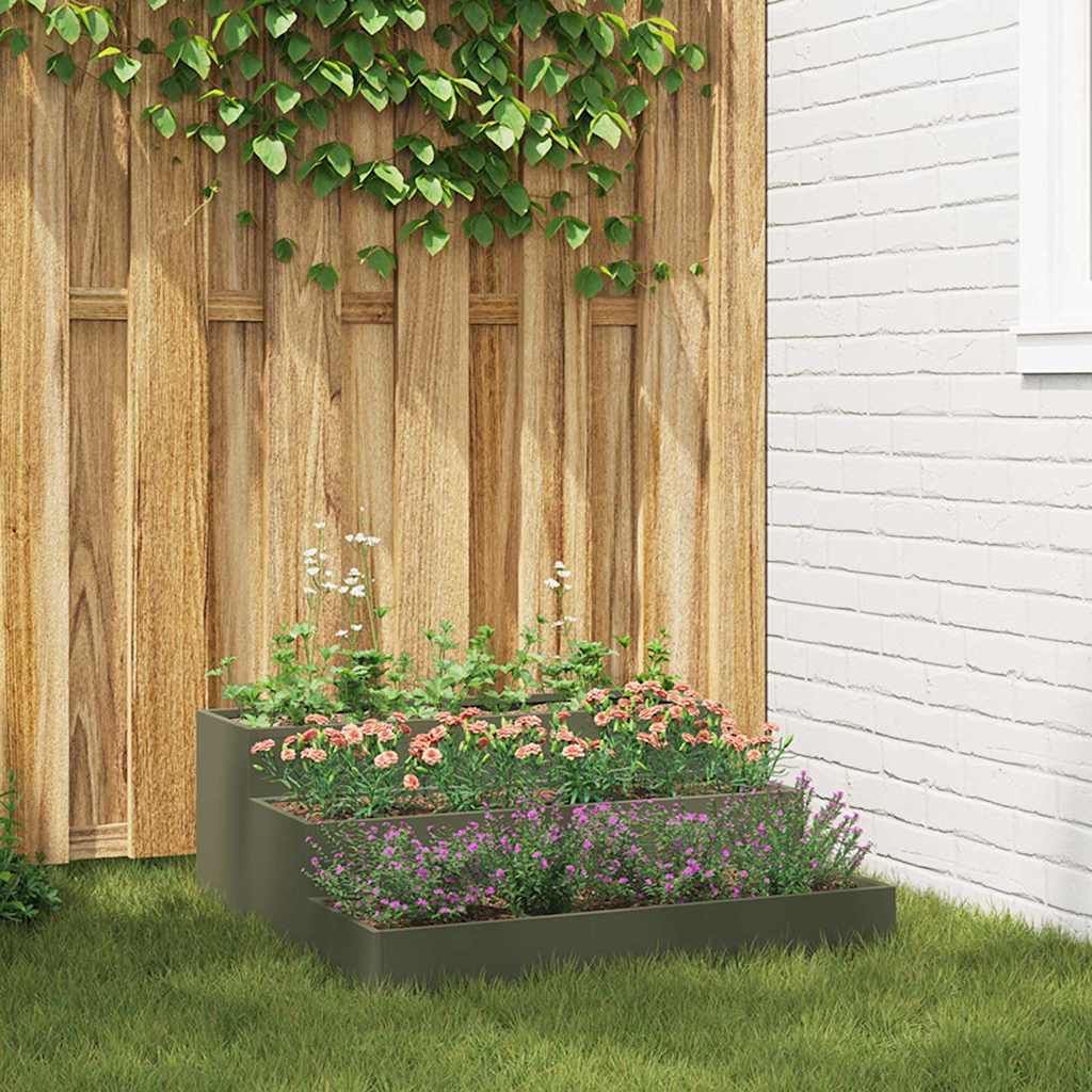 Garden Planter Olive Green 90 x 90 x 35 cm Cold-rolled Steel
