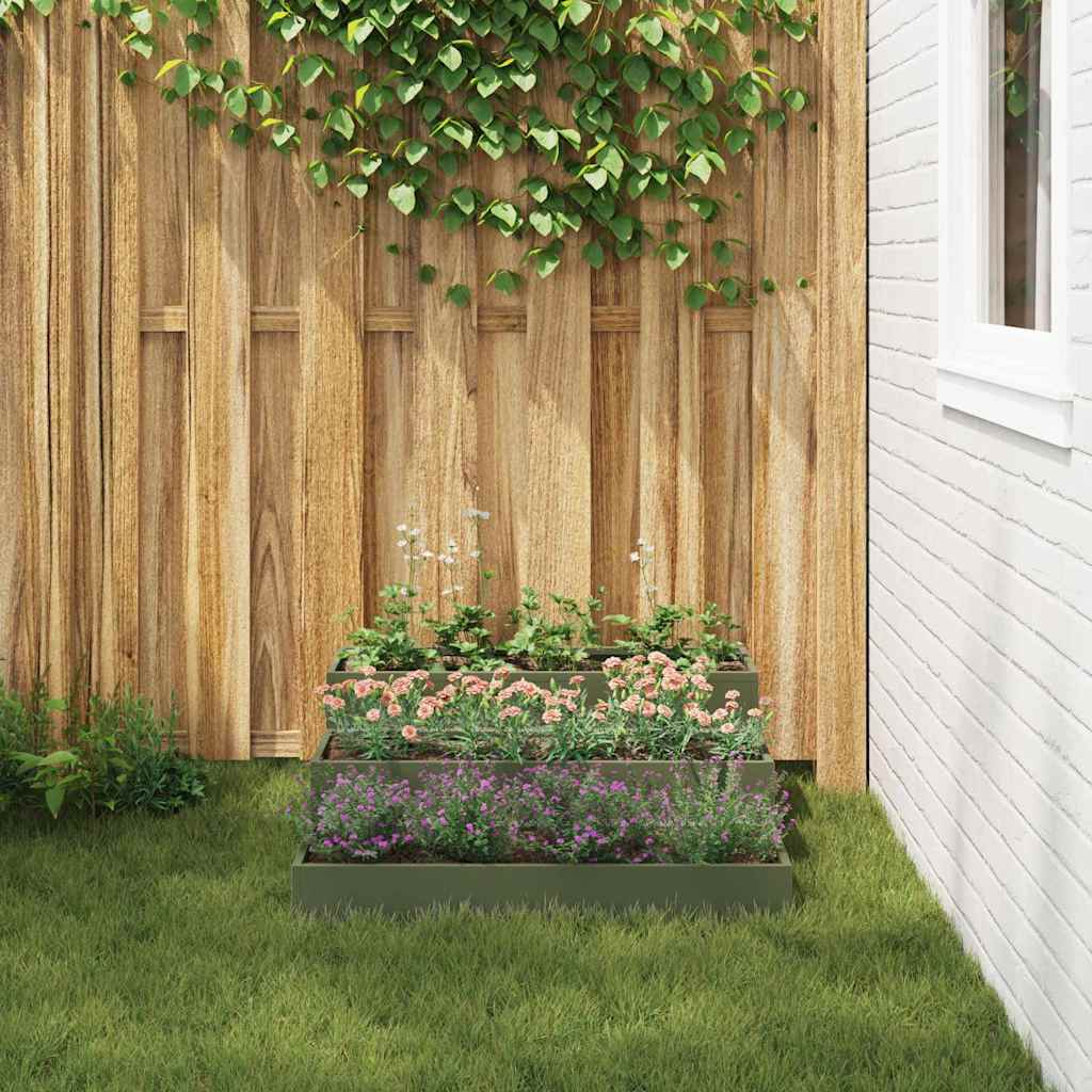 Garden Planter Olive Green 90 x 90 x 35 cm Cold-rolled Steel