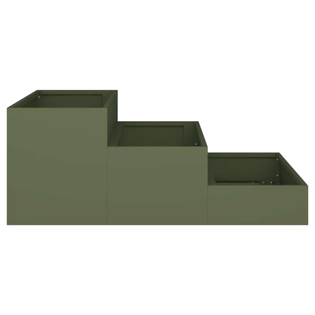 Garden Planter Olive Green 90 x 90 x 35 cm Cold-rolled Steel