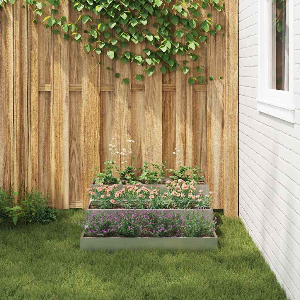 Garden Planter Silver 90 x 90 x 35 cm Galvanised Steel
