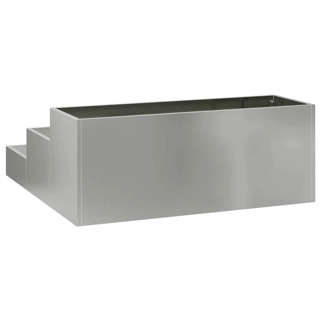 Garden Planter Silver 90 x 90 x 35 cm Galvanised Steel
