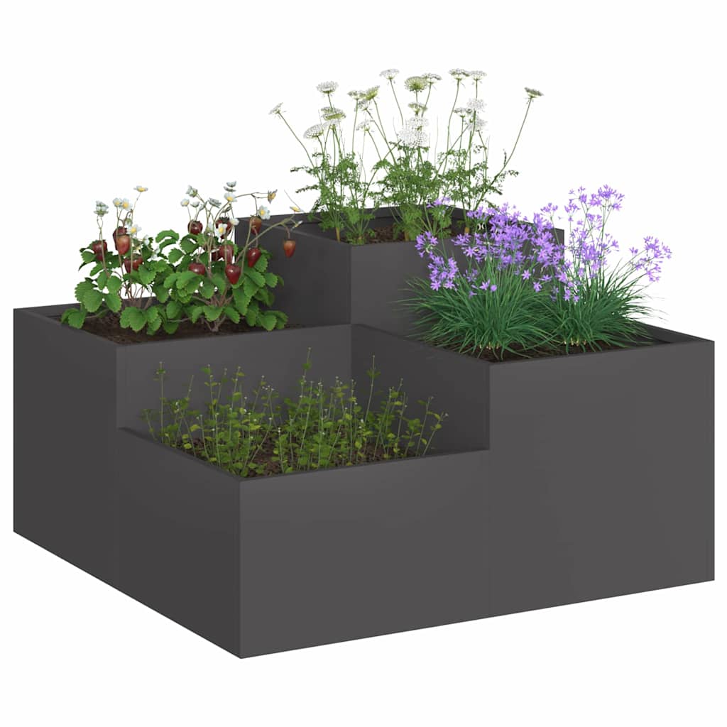 Garden Planter Black 80 x 80 x 48 cm Steel