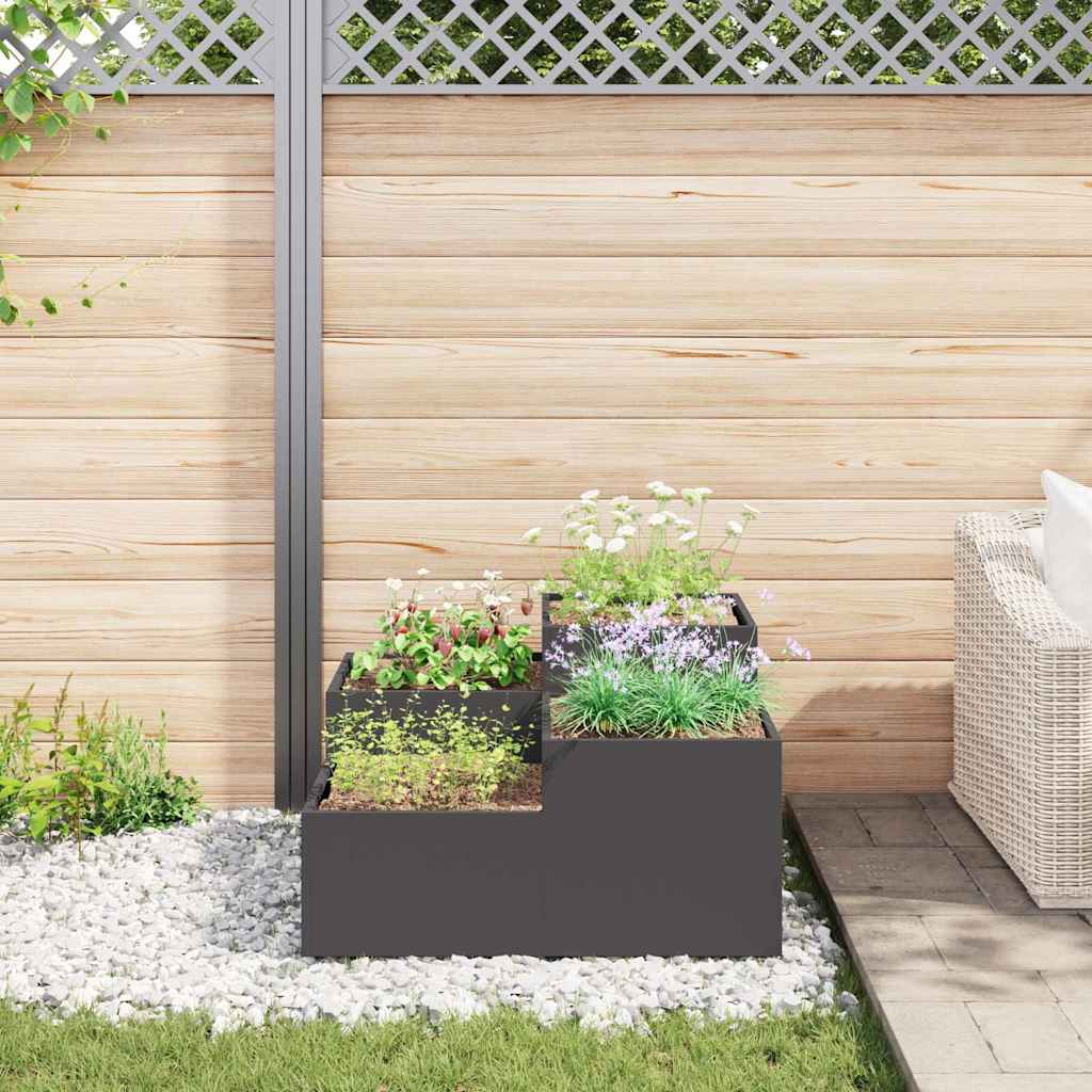 Garden Planter Black 100 x 100 x 48 cm Steel