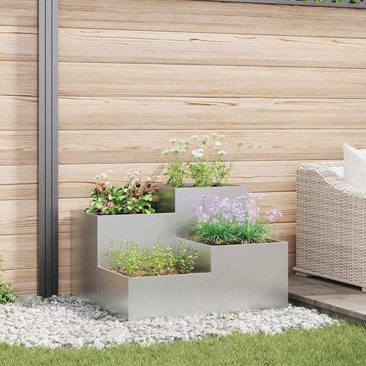 Garden Planter Silver 100 x 100 x 60 cm Galvanised steel
