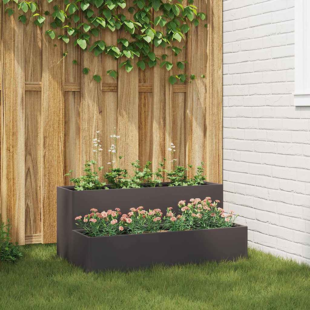 Garden Planter Black 100 x 60 x 45 cm Cold-rolled Steel