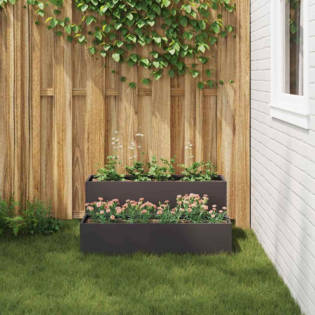 Garden Planter Black 100 x 60 x 45 cm Cold-rolled Steel
