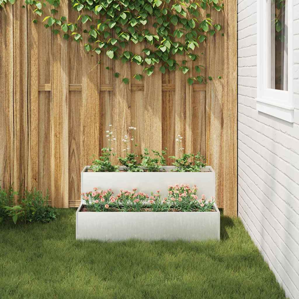 Garden Planter Silver 100 x 60 x 45 cm Stainless Steel