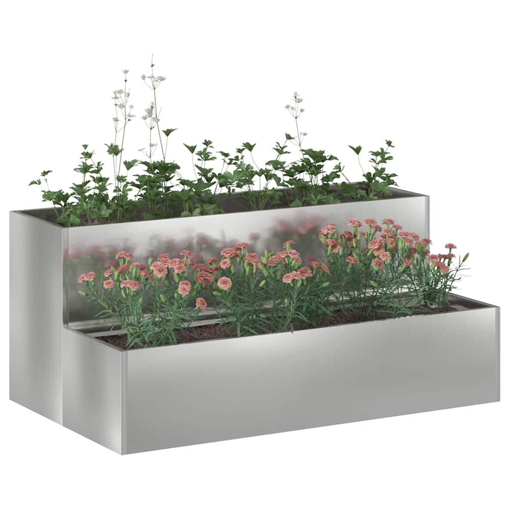 Garden Planter Silver 100 x 60 x 45 cm Galvanised Steel