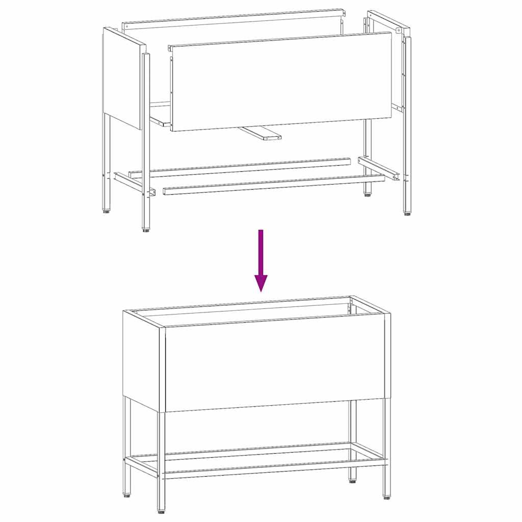 Raised Garden Planter White 60 x 26 x 48 cm Steel