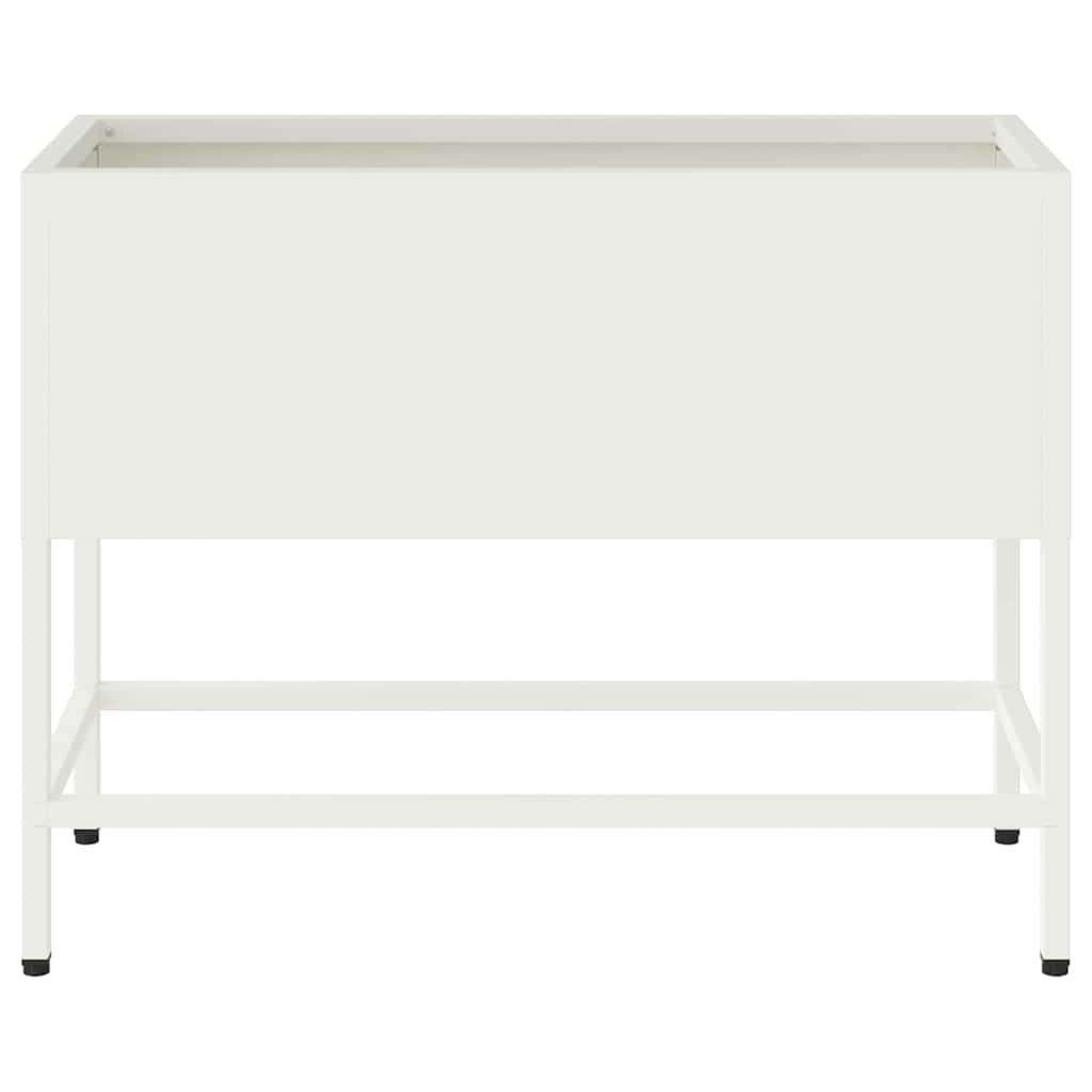 Raised Garden Planter White 60 x 26 x 48 cm Steel