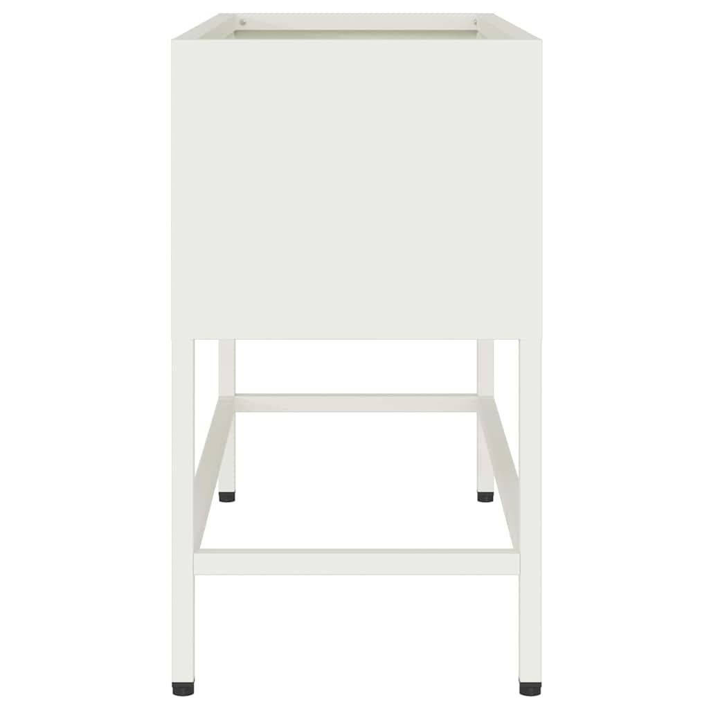 Raised Garden Planter White 60 x 26 x 48 cm Steel