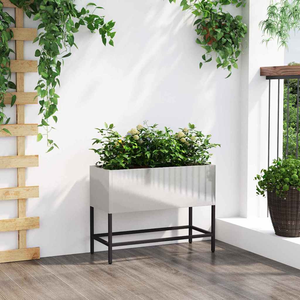 Raised Garden Planter Silver 60 x 26 x 45 cm Stainless steel