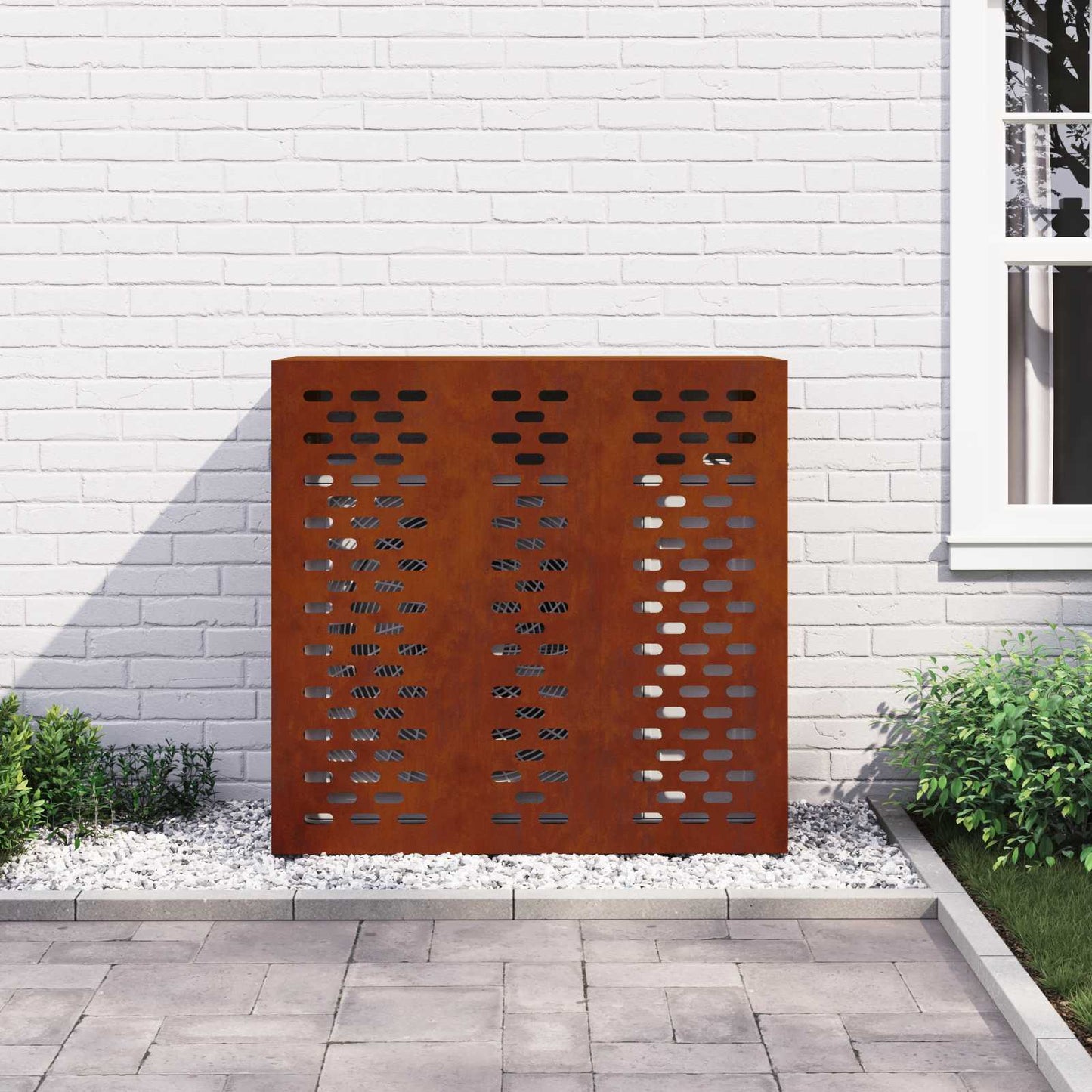 Air Conditioner Cover Rusty 110 x 50 x 105 cm Weathering Steel