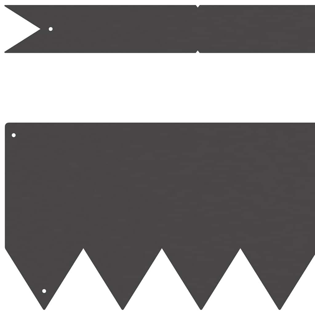 vidaXL Lawn Edgings 10 pcs Black 100 x 0.5 x 15 cm Steel