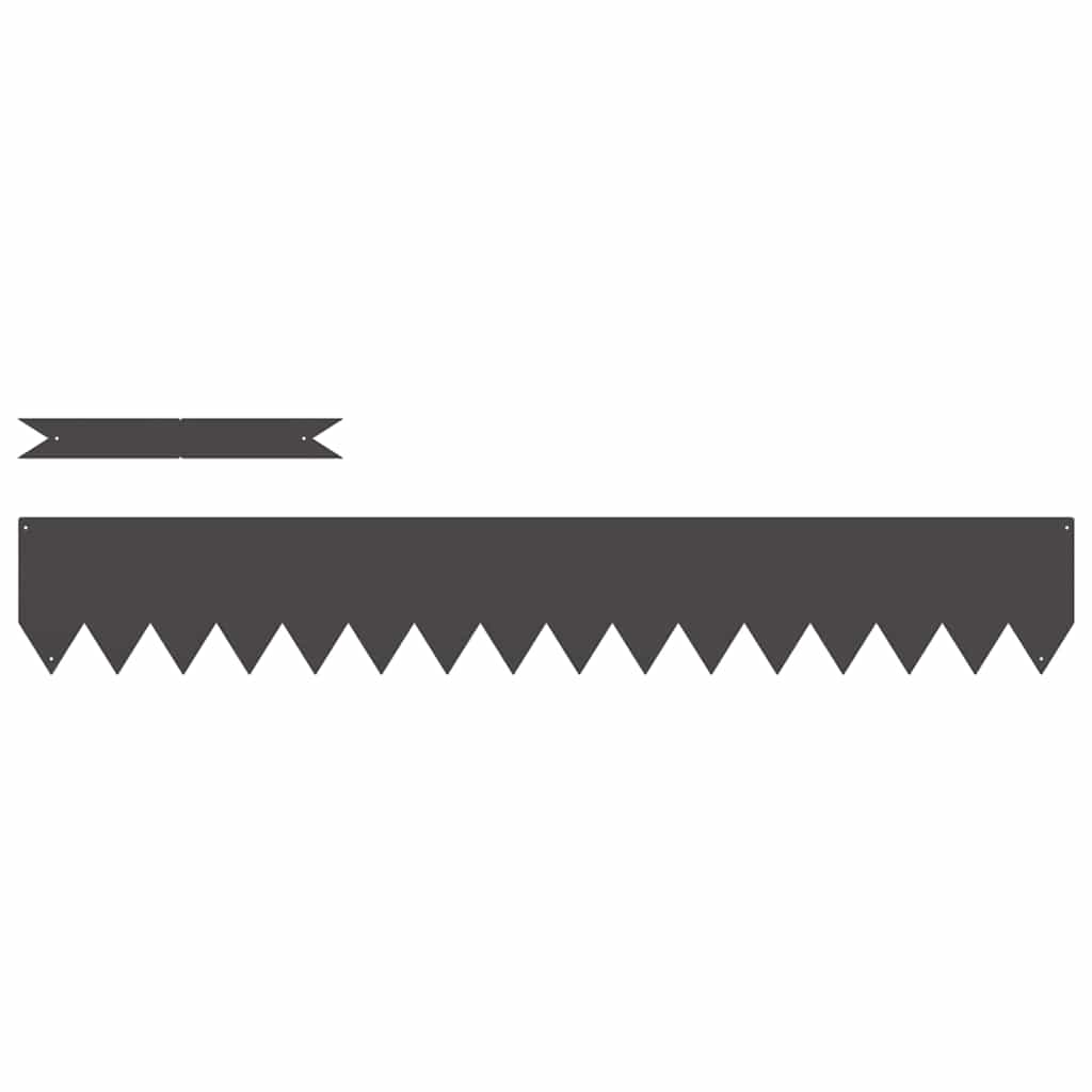 vidaXL Lawn Edgings 10 pcs Black 100 x 0.5 x 15 cm Steel