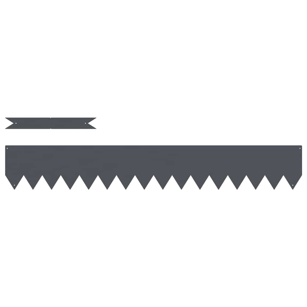 vidaXL Lawn Edgings 50 pcs Anthracite 100 x 0.5 x 15 cm Steel