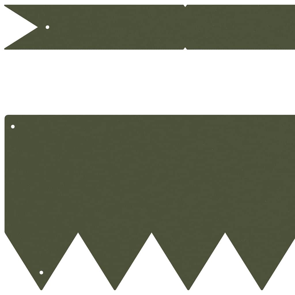 vidaXL Lawn Edgings 10 pcs Olive green 100 x 0.5 x 15 cm Steel