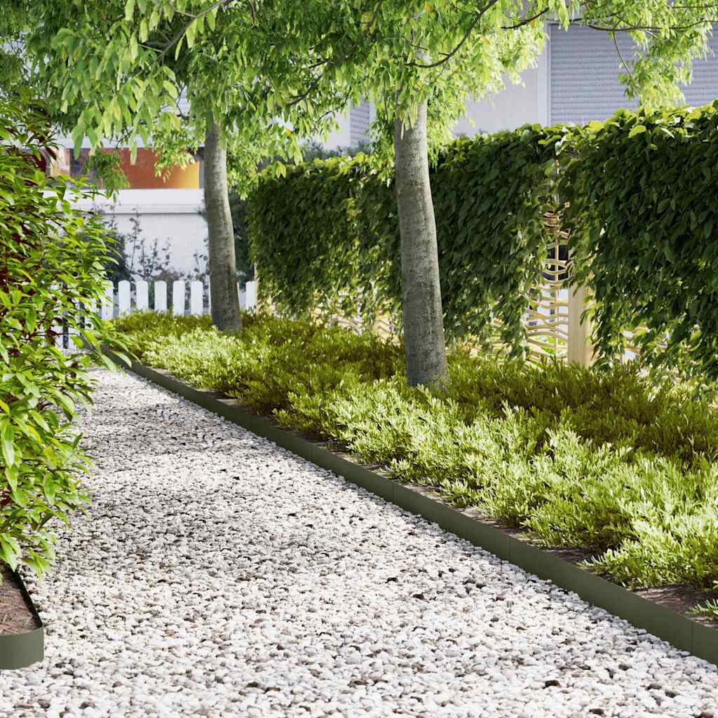 Lawn Edging 50 pcs 100 x 0.05 x 15 cm Cold Rolled Steel